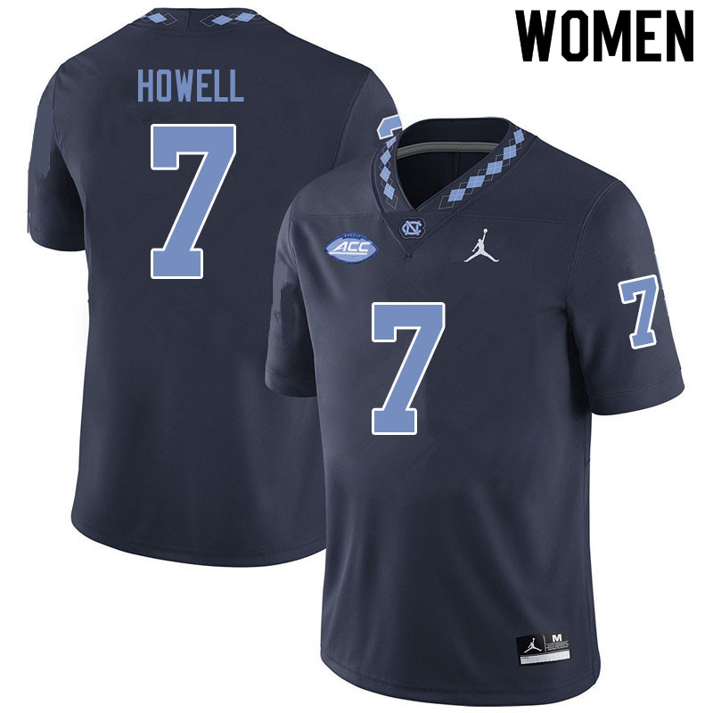 Jordan Brand Women #7 Sam Howell North Carolina Tar Heels College Football Jerseys Sale-Black